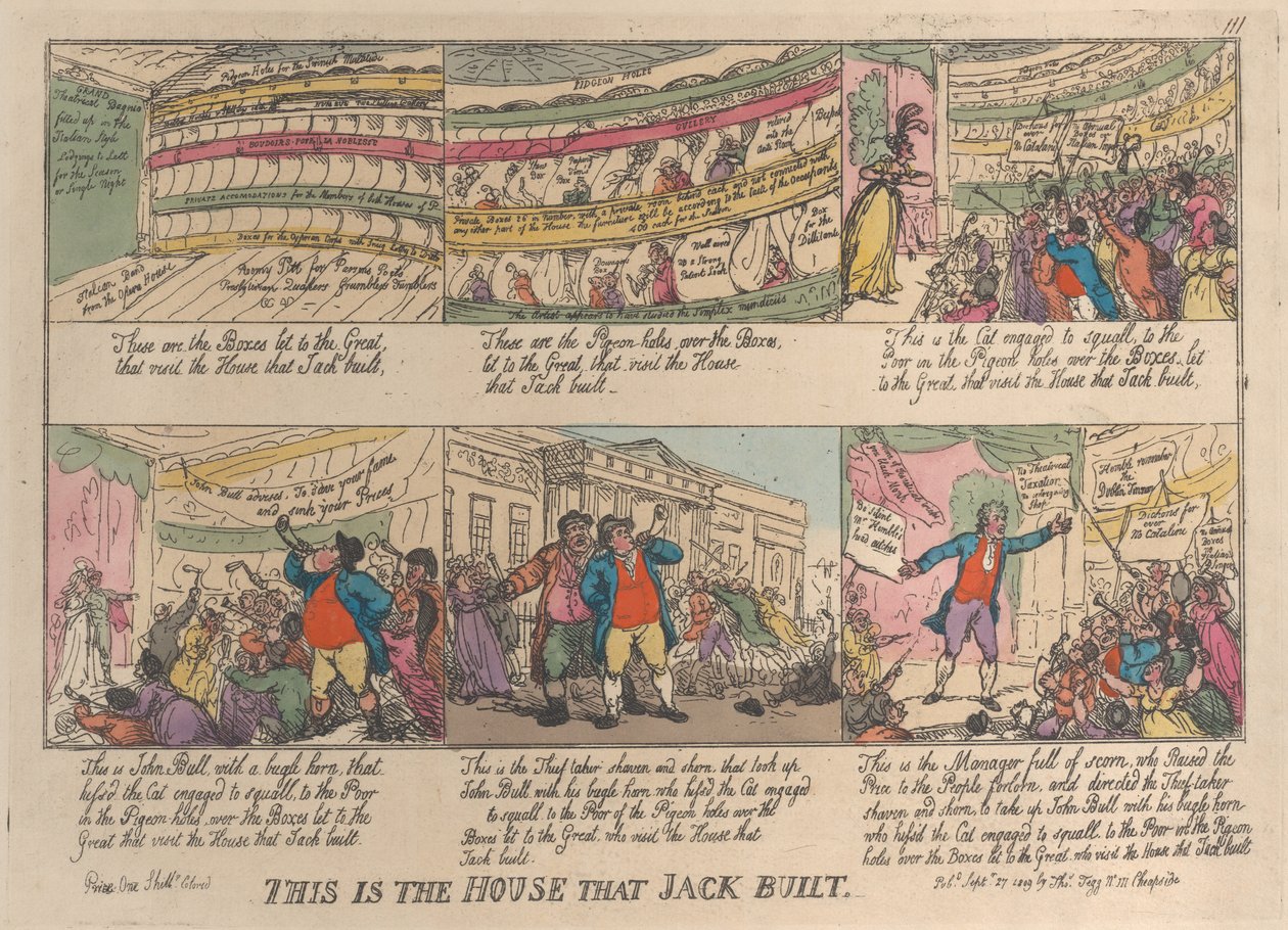 Tämä on talo, jonka Jack rakensi 27.9.1809., 27.9.1809. tekijältä Thomas Rowlandson