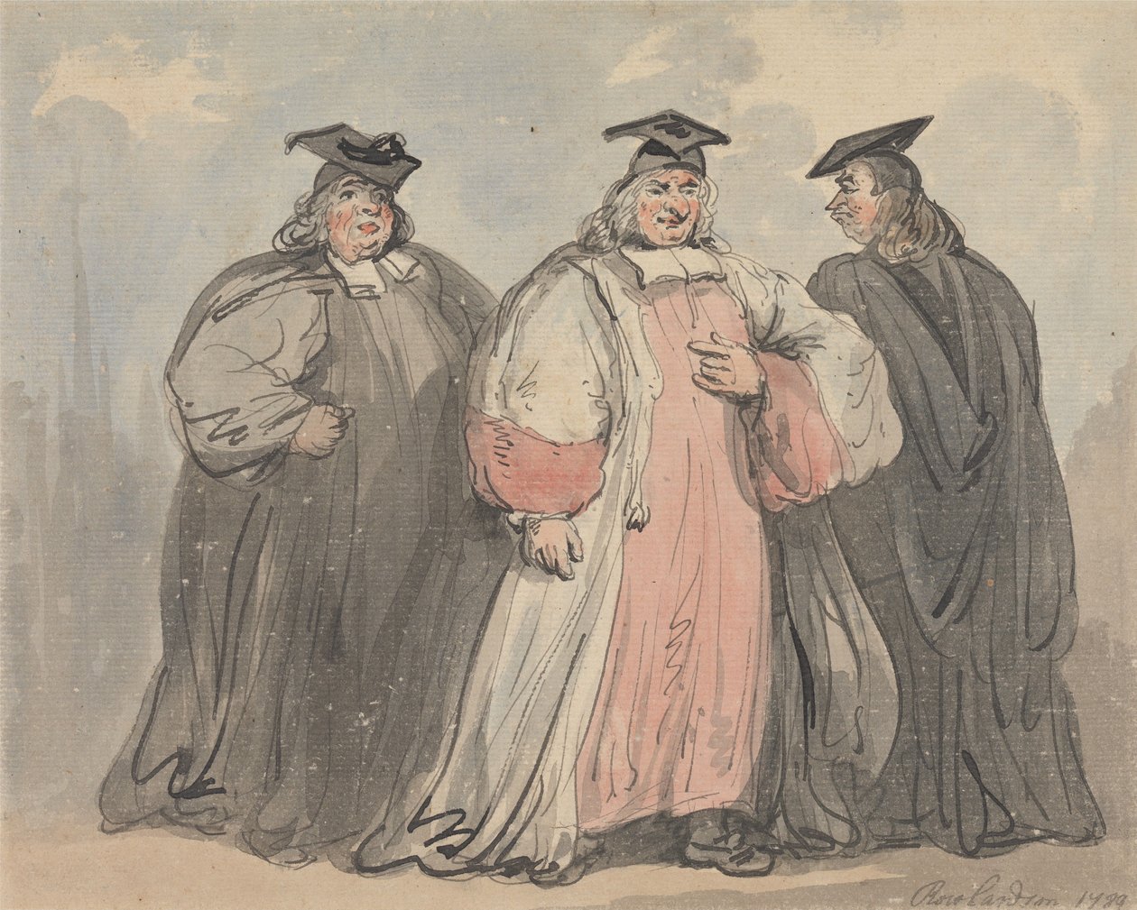 Kolme kirkollista oppinutta tekijältä Thomas Rowlandson