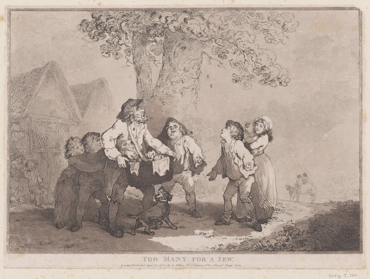 Liikaa juutalaiselle, 20.9.1785., 20.9.1785. tekijältä Thomas Rowlandson