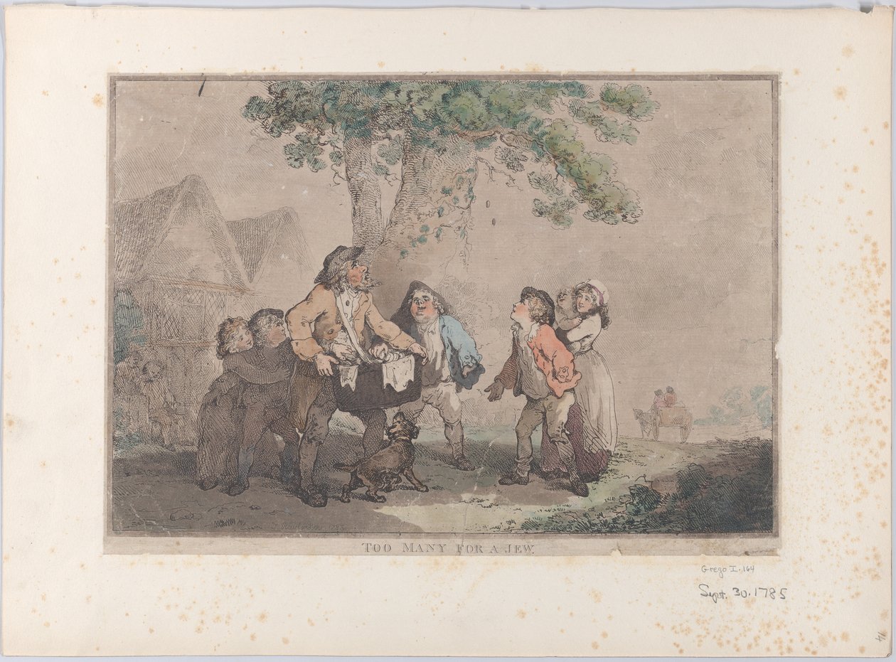 Liikaa juutalaiselle, 20.9.1785., 20.9.1785. tekijältä Thomas Rowlandson