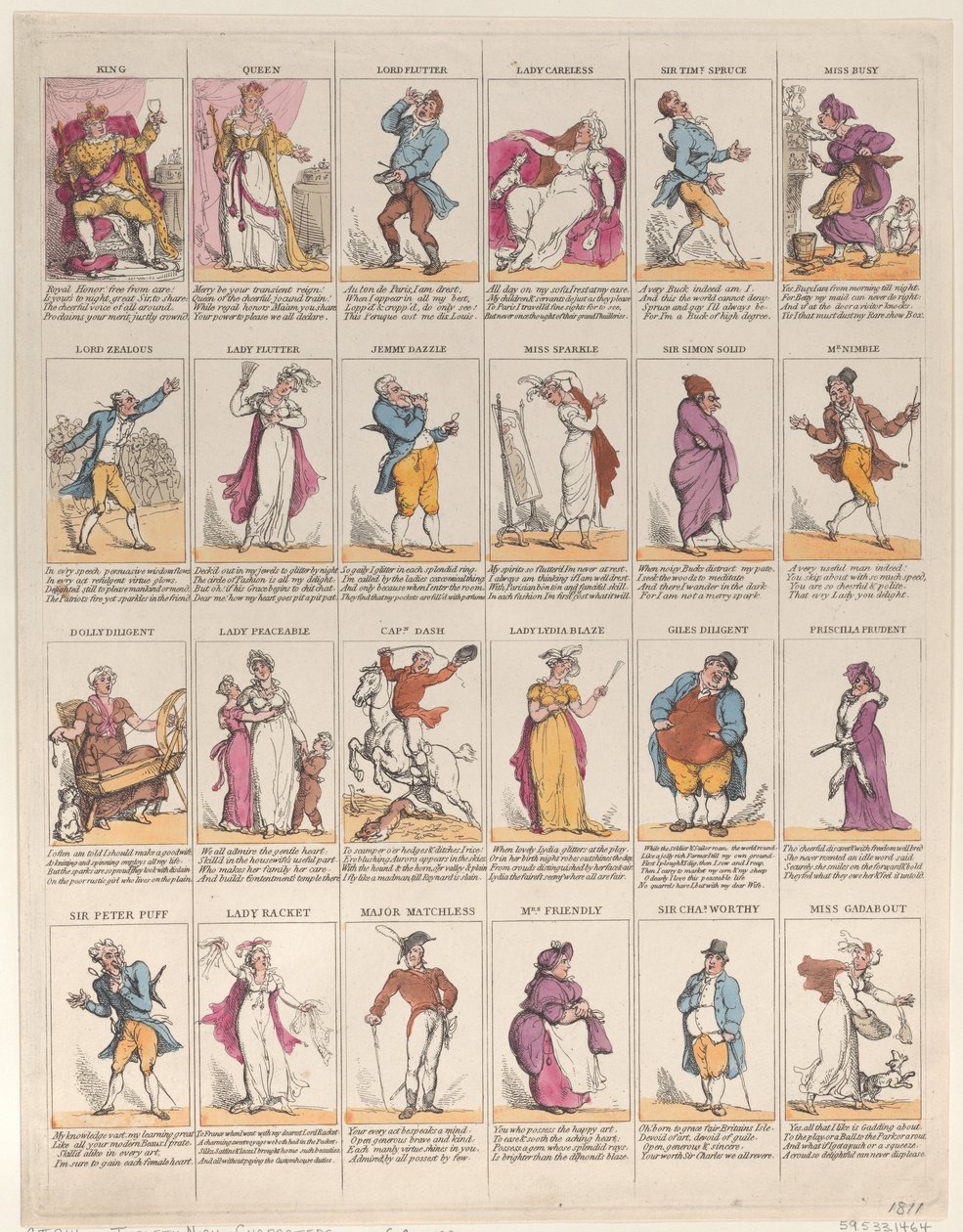 Kahdestoista yön hahmot, 1811, 1811. tekijältä Thomas Rowlandson