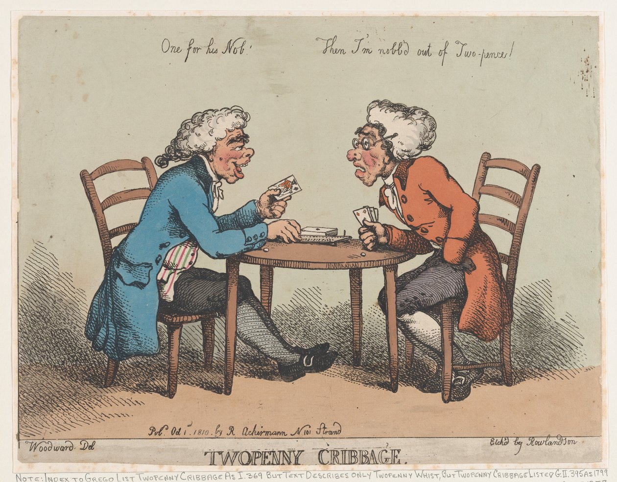 Two Penny Cribbage, 1. lokakuuta 1810, 1. lokakuuta 1810. tekijältä Thomas Rowlandson