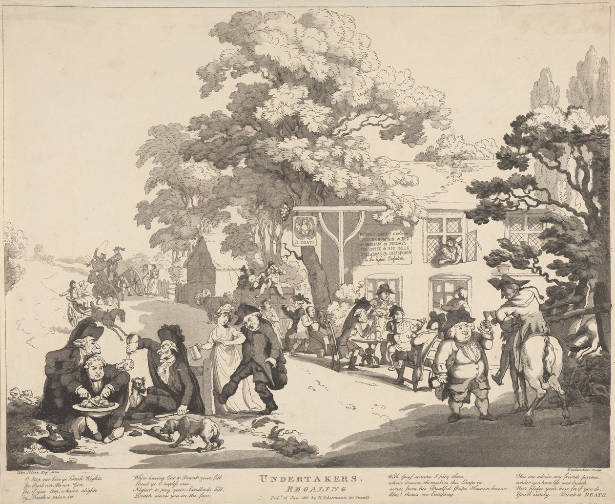 Hautausurakoitsijoiden juhlat tekijältä Thomas Rowlandson