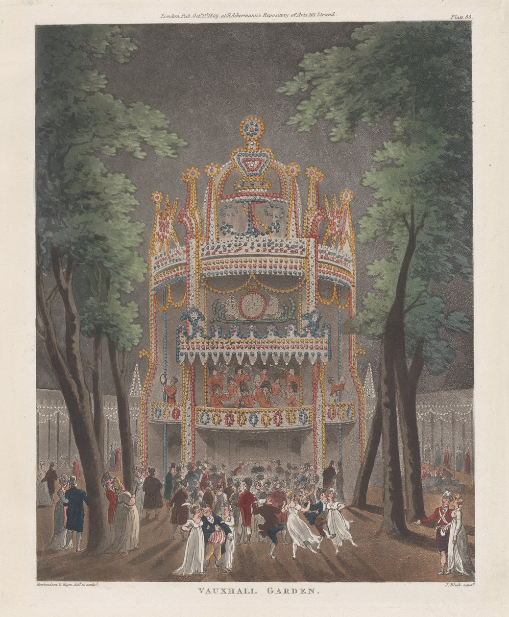 Vauxhall Garden, 2. lokakuuta 1809, 2. lokakuuta 1809 tekijältä Thomas Rowlandson