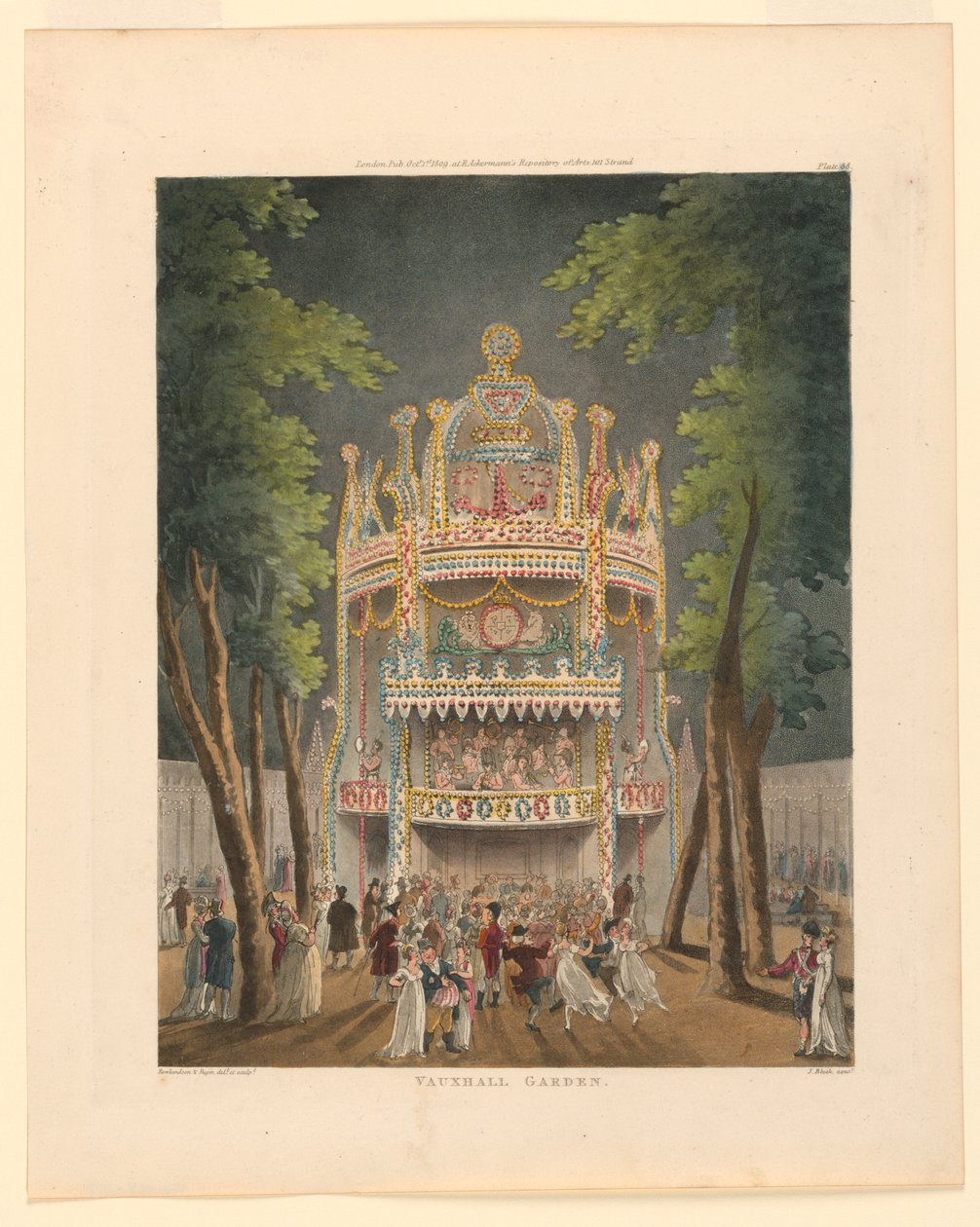 Vauxhall Garden Ackermannin arkistosta tekijältä Thomas Rowlandson