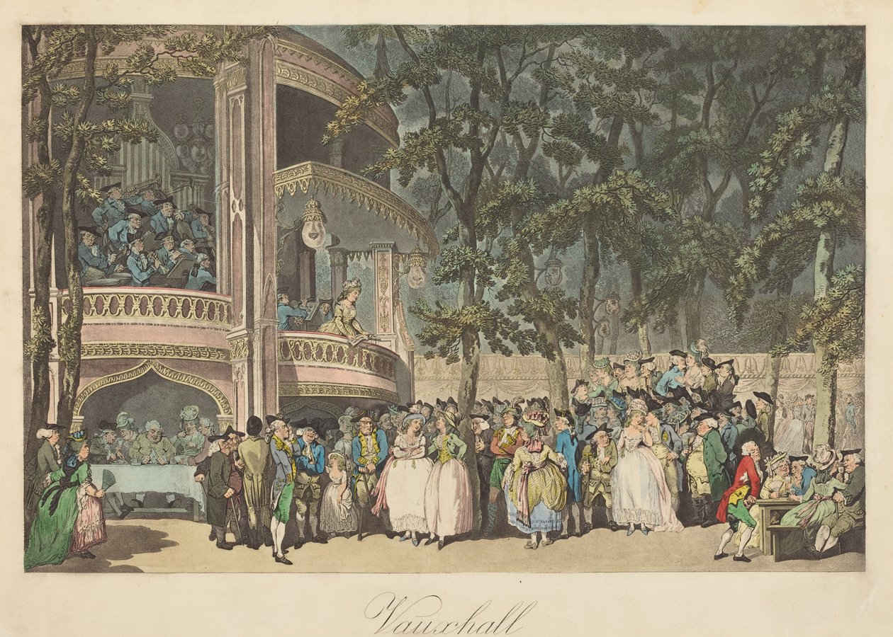 Vauxhallin puutarhat tekijältä Thomas Rowlandson