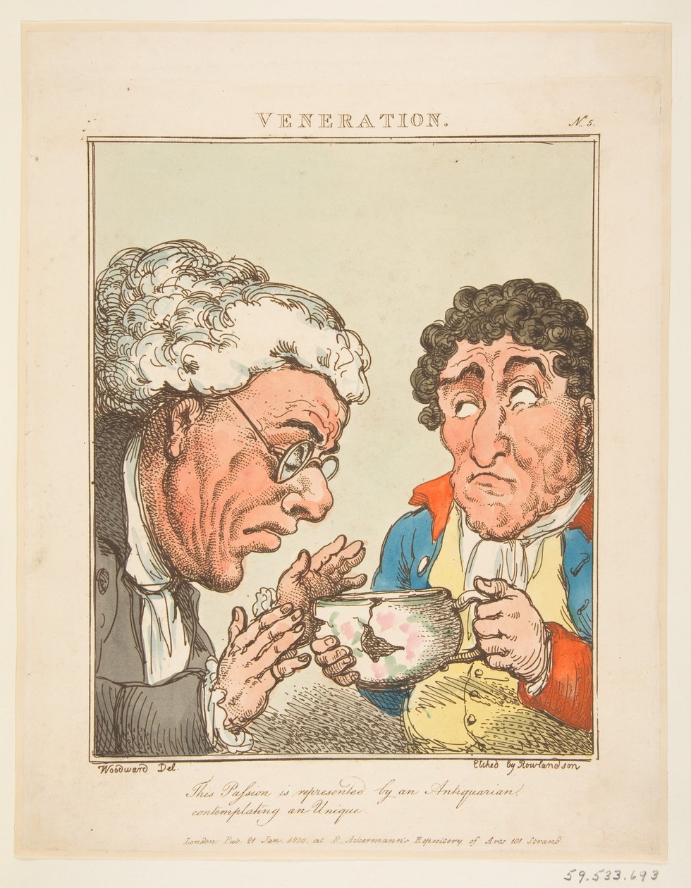 Kunnia Le Brun Travested eli Karikatyyrit Passioista, 21. tammikuuta 1800. tekijältä Thomas Rowlandson