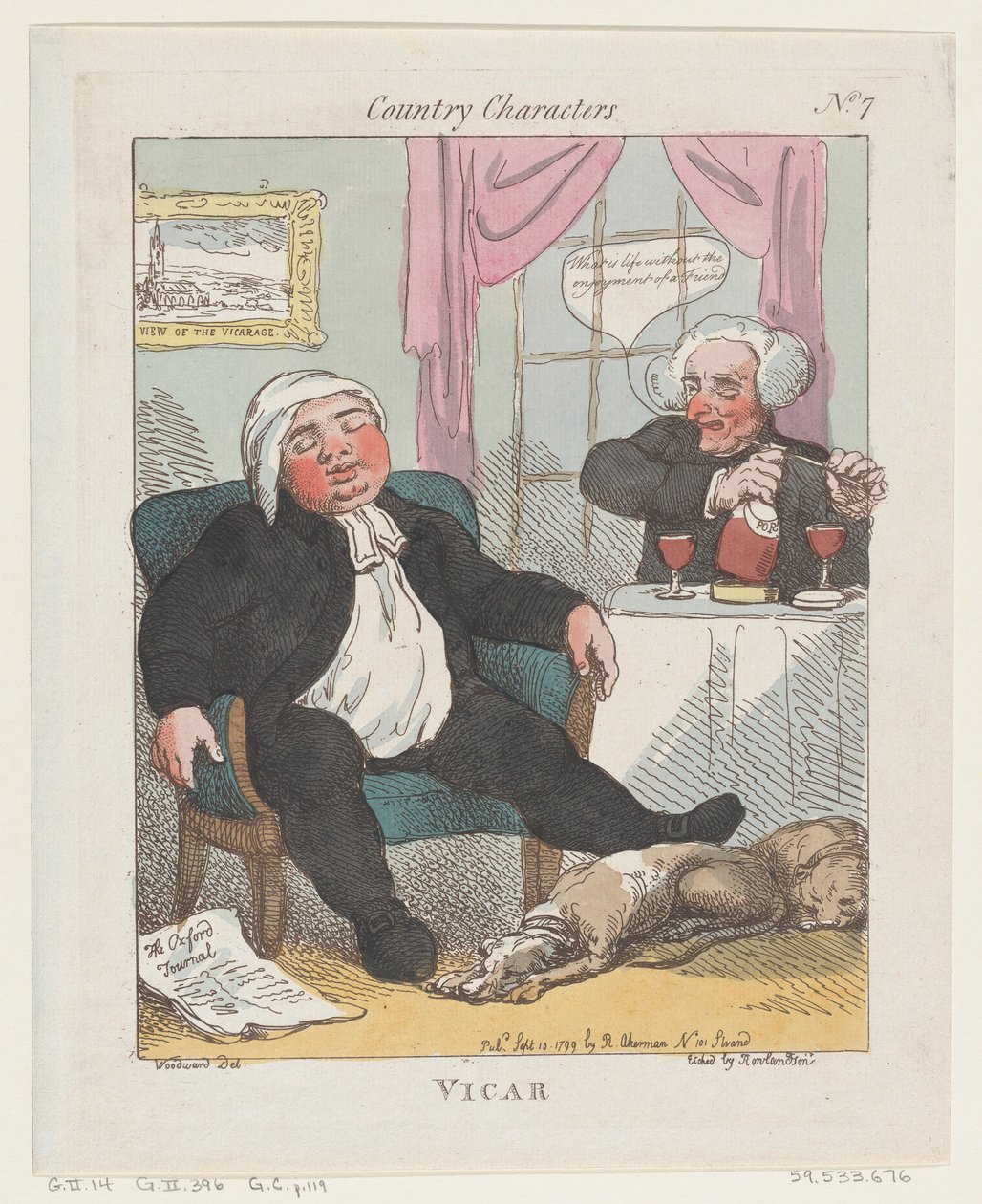 Kirkkoherra, 10. syyskuuta 1799, 10 syyskuuta 1799. tekijältä Thomas Rowlandson