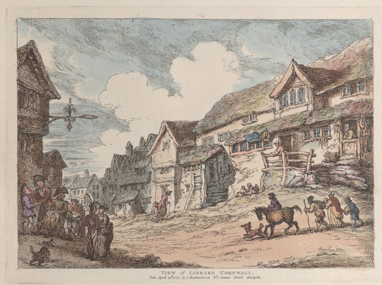 Näkymä Liskardille, Cornwall, Views in Cornwall, 12. huhtikuuta 1812., 12. huhtikuuta 1812. tekijältä Thomas Rowlandson
