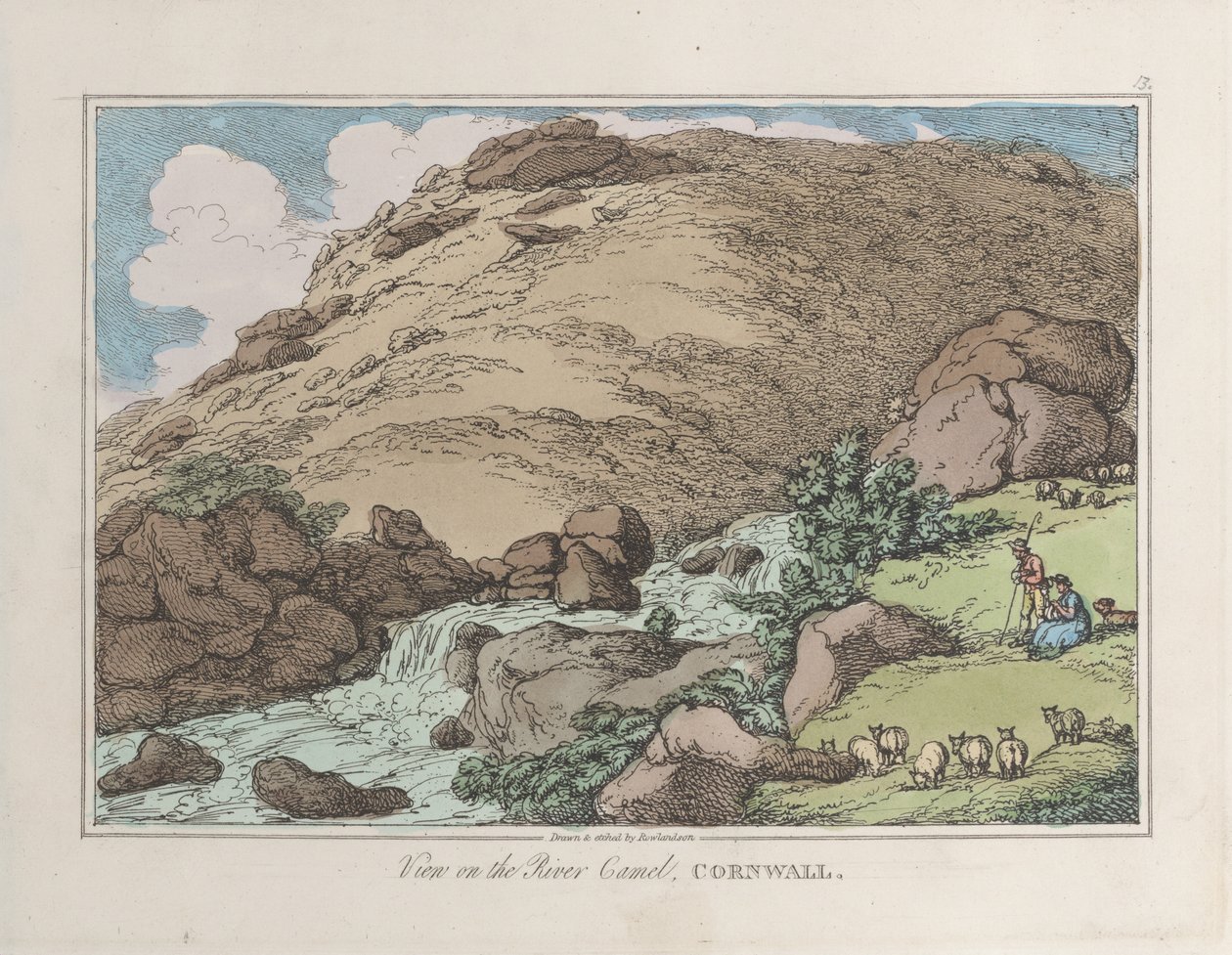 Näkymä Camel-joelle, Cornwall tekijältä Thomas Rowlandson