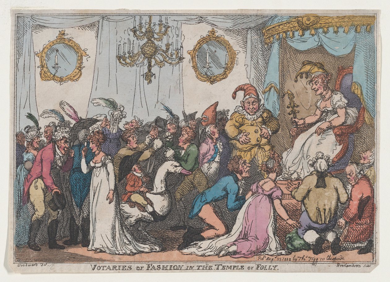 Votaries of Fashion in the Temple of Folly, 25. elokuuta 1808, 25. elokuuta 1808. tekijältä Thomas Rowlandson