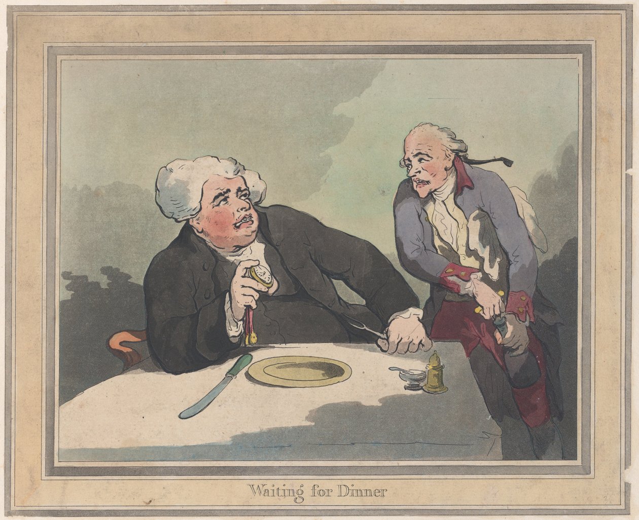 Odotan illallista, 5. marraskuuta 1792., 5. marraskuuta 1792. tekijältä Thomas Rowlandson