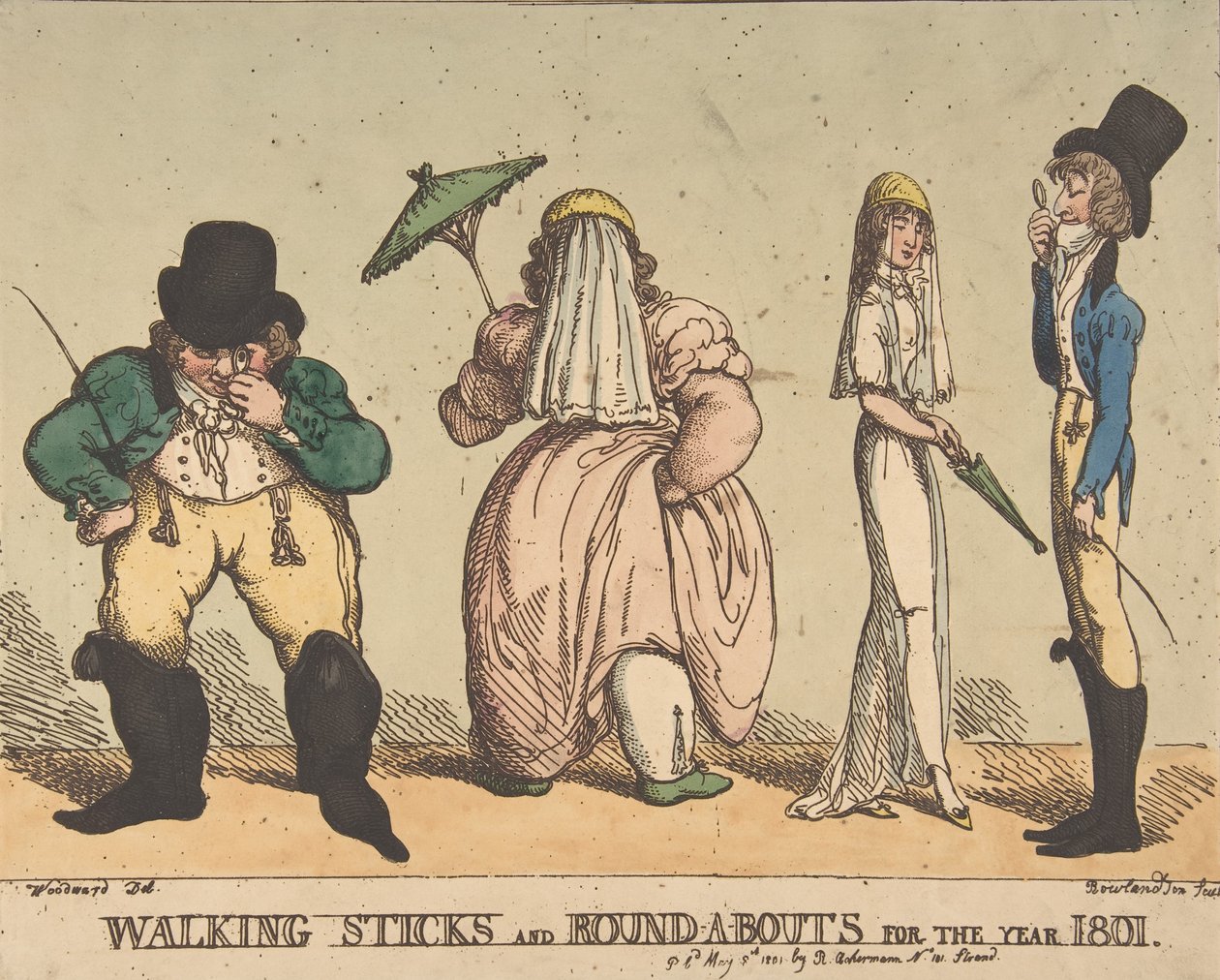 Kävelykepit ja Round-A-ottelut vuodelle 1801, 8. toukokuuta 1801, 8. toukokuuta 1801. tekijältä Thomas Rowlandson