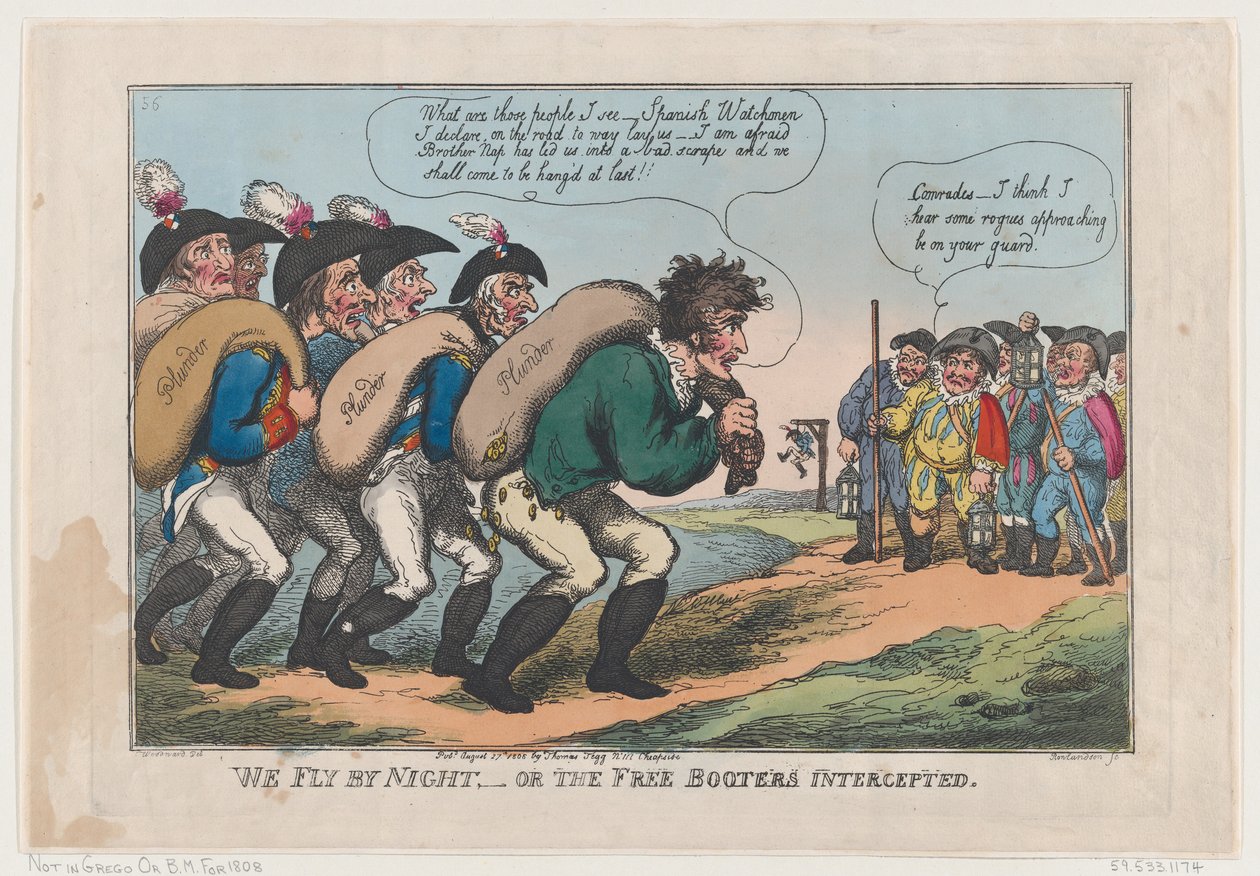 We Fly By Night, Or The Free Booters Intercepted, 27. elokuuta 1808., 27. elokuuta 1808. tekijältä Thomas Rowlandson