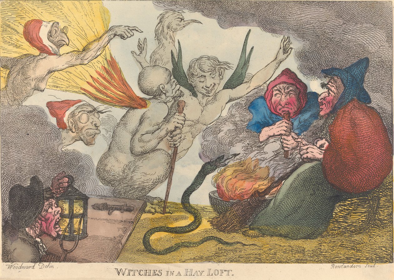 Noidat heinäladossa tekijältä Thomas Rowlandson