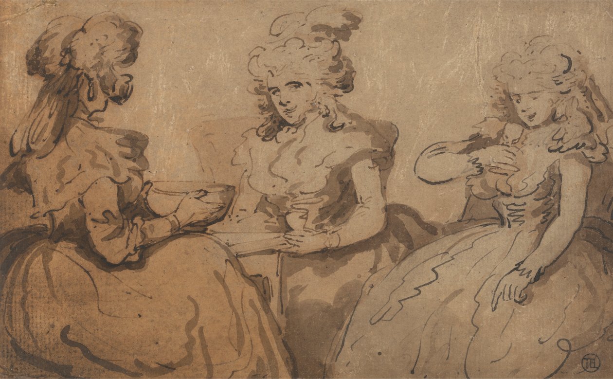 Mulheres bebendo Punchfinnish tekijältä Thomas Rowlandson