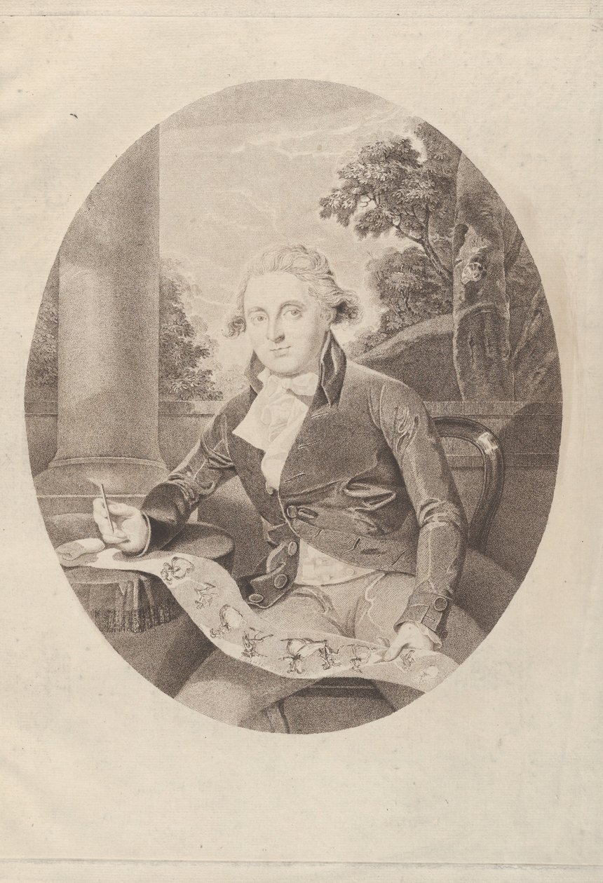 Henry William Bunbury piirtää pitkän menuettinsa, 1789, 1789. tekijältä Thomas Ryder