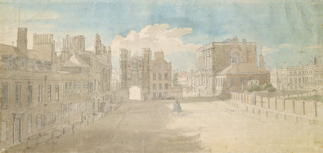 Whitehall, Holbein Gate ja juhlatalo oikealla tekijältä Thomas Sandby