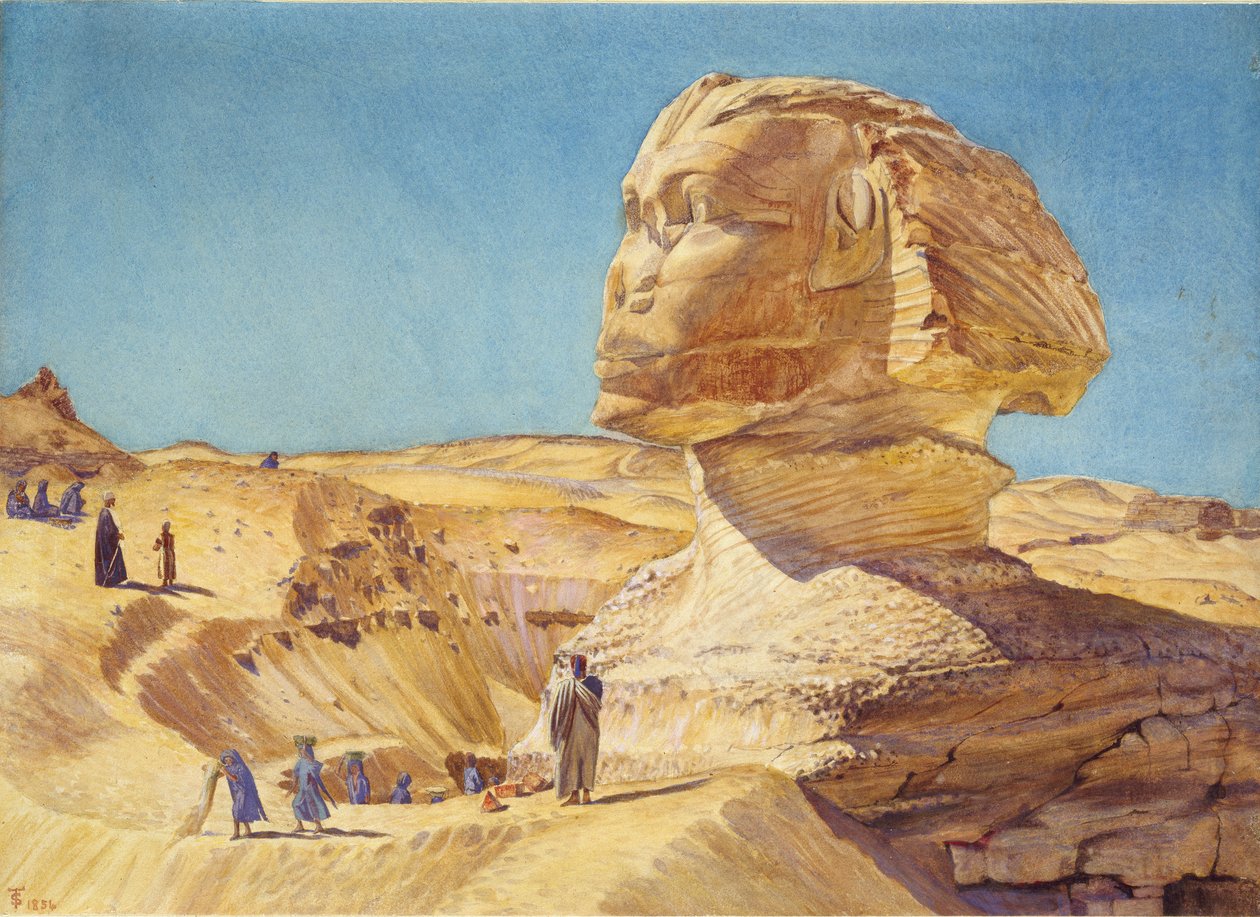 Suuri sfinksi Gizan pyramideissa, 1854 tekijältä Thomas Seddon