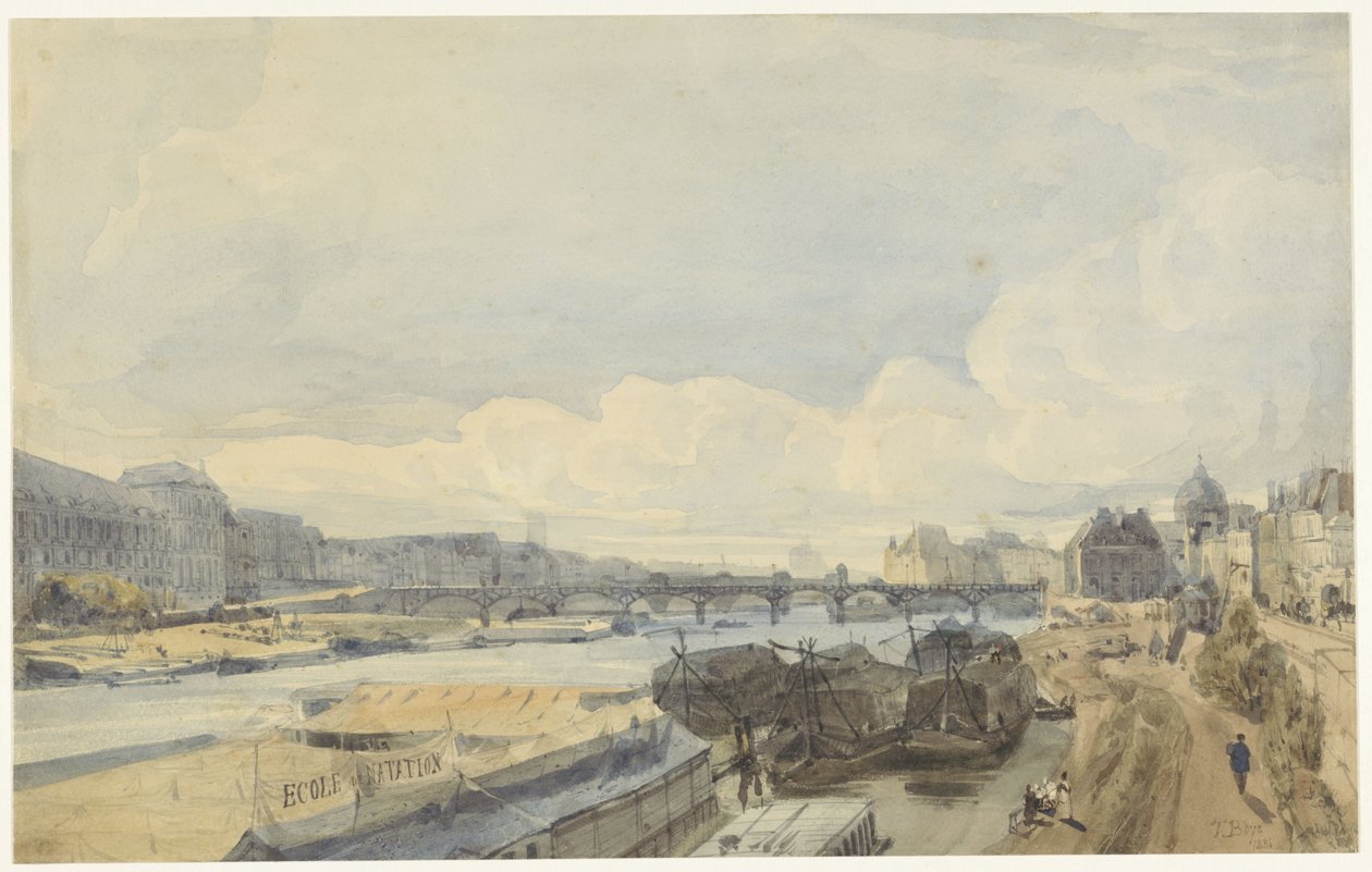 Näkymä Seinen yli Pont des Artsissa tekijältä Thomas Shotter Boys