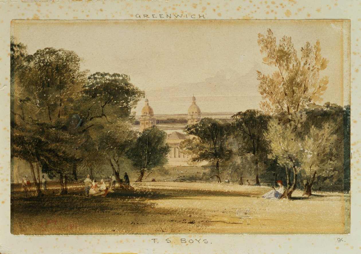 Greenwichin sairaala puistosta, 1830 tekijältä Thomas Shotter Boys
