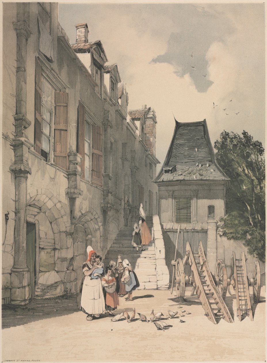 St. Amand Abbey, Rouen, 1839. tekijältä Thomas Shotter Boys