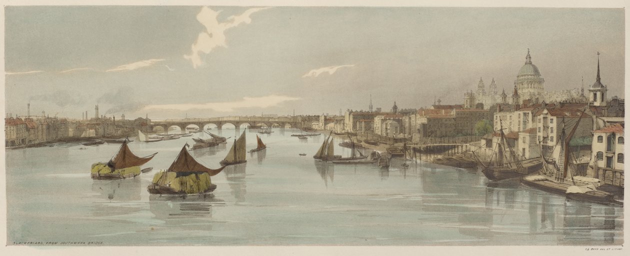 Lontoo sellaisena kuin se on: Blackfriars, Southwark Bridgestä tekijältä Thomas Shotter Boys
