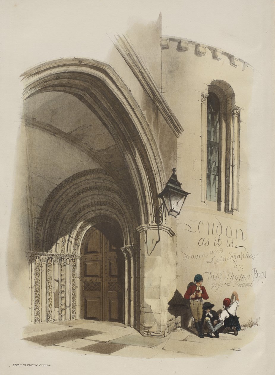 Lontoo sellaisena kuin se on: Ovikäytävä, Temple Church tekijältä Thomas Shotter Boys