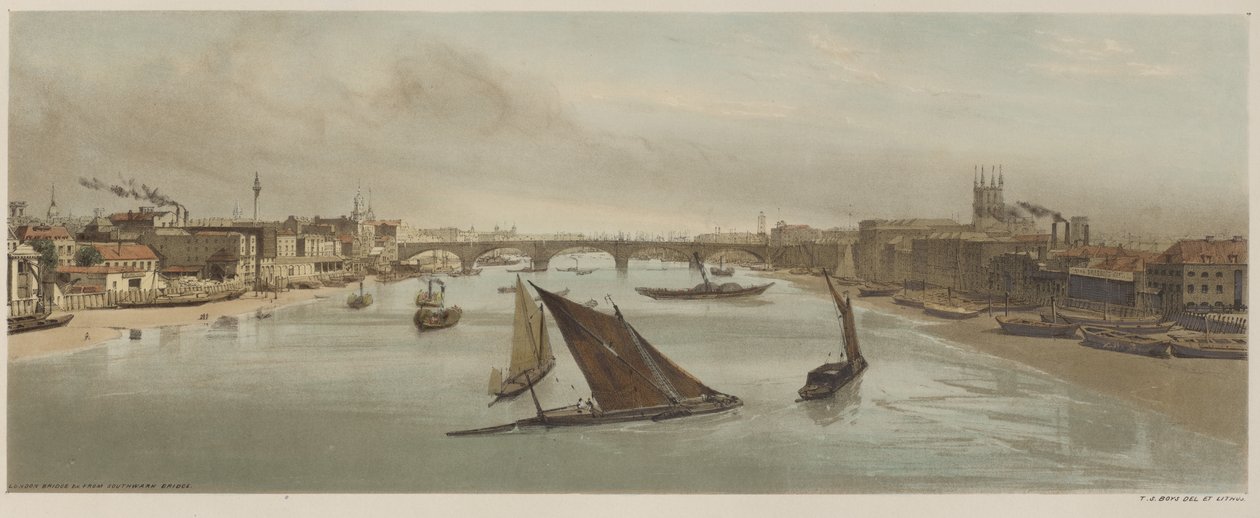 Lontoo sellaisena kuin se on: London Bridge, Southwark Bridgestä tekijältä Thomas Shotter Boys