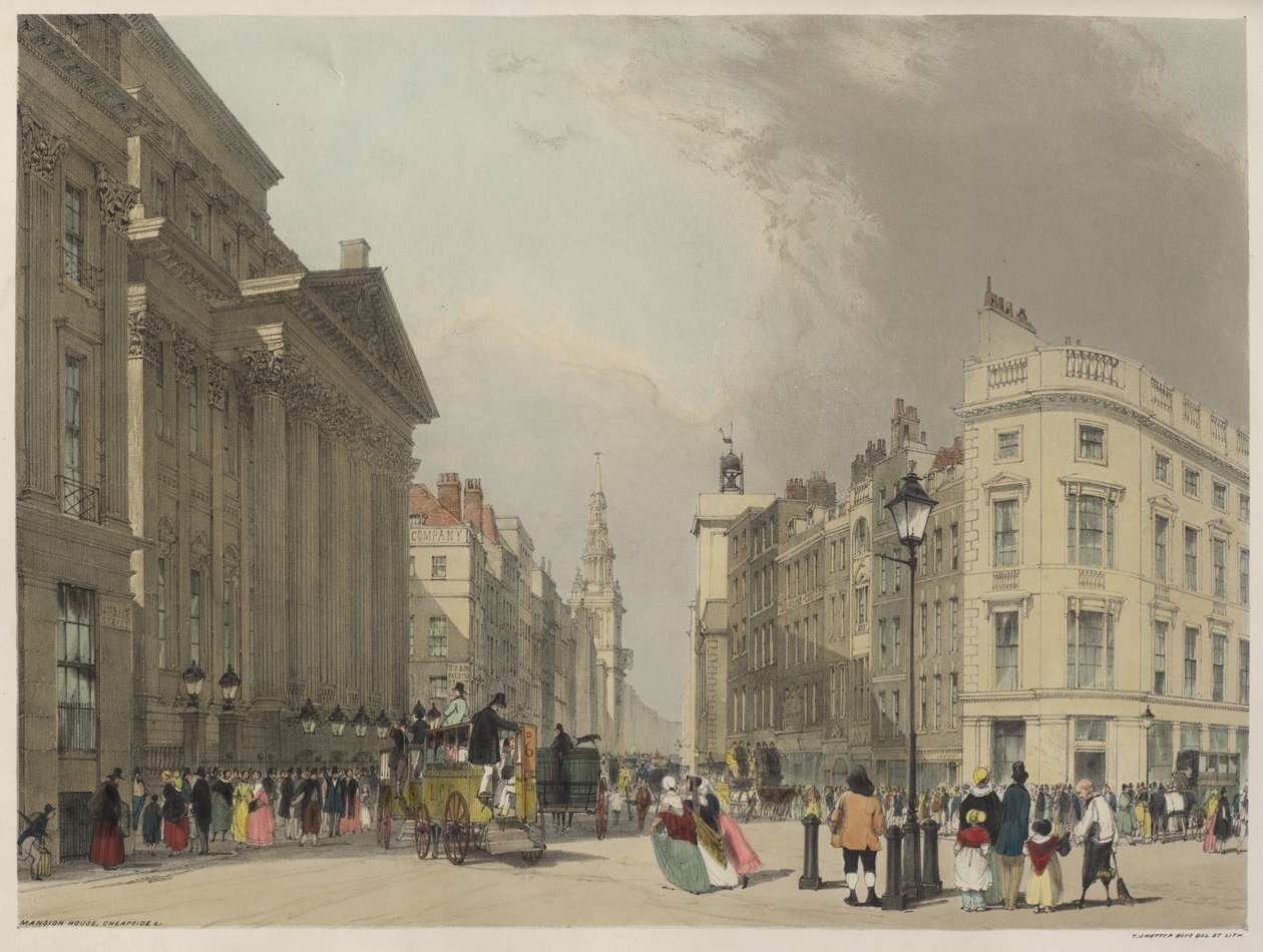 Lontoo sellaisena kuin se on: Mansion House, Cheapside tekijältä Thomas Shotter Boys