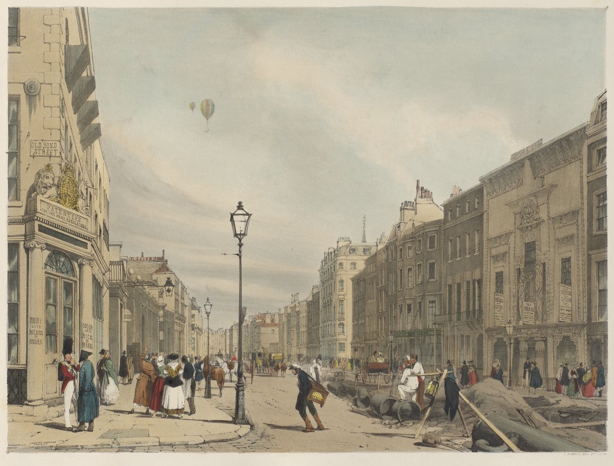 Lontoo sellaisena kuin se on: Piccadilly, katse itään kohti kaupunkia tekijältä Thomas Shotter Boys