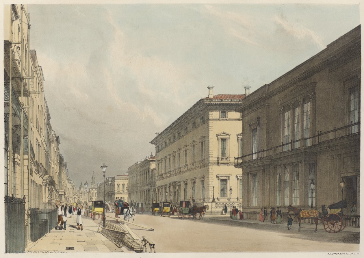 Lontoo sellaisena kuin se on: Klubitalot, Pall Mall tekijältä Thomas Shotter Boys