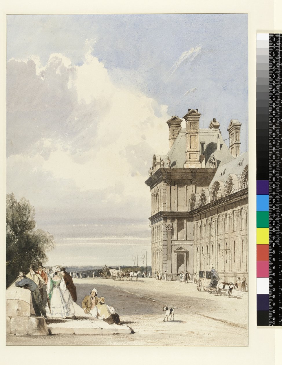 Pavilion de Flore, Tuileries, Pariisi, noin 1829 tekijältä Thomas Shotter Boys
