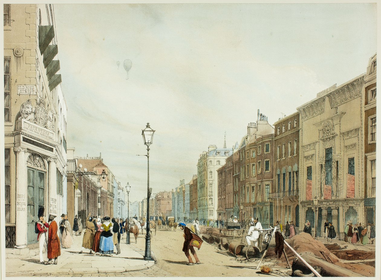 Piccadilly, Looking Towards the City, levy seitsemäntoista julkaisusta Original Views of London sellaisena kuin se on tekijältä Thomas Shotter Boys