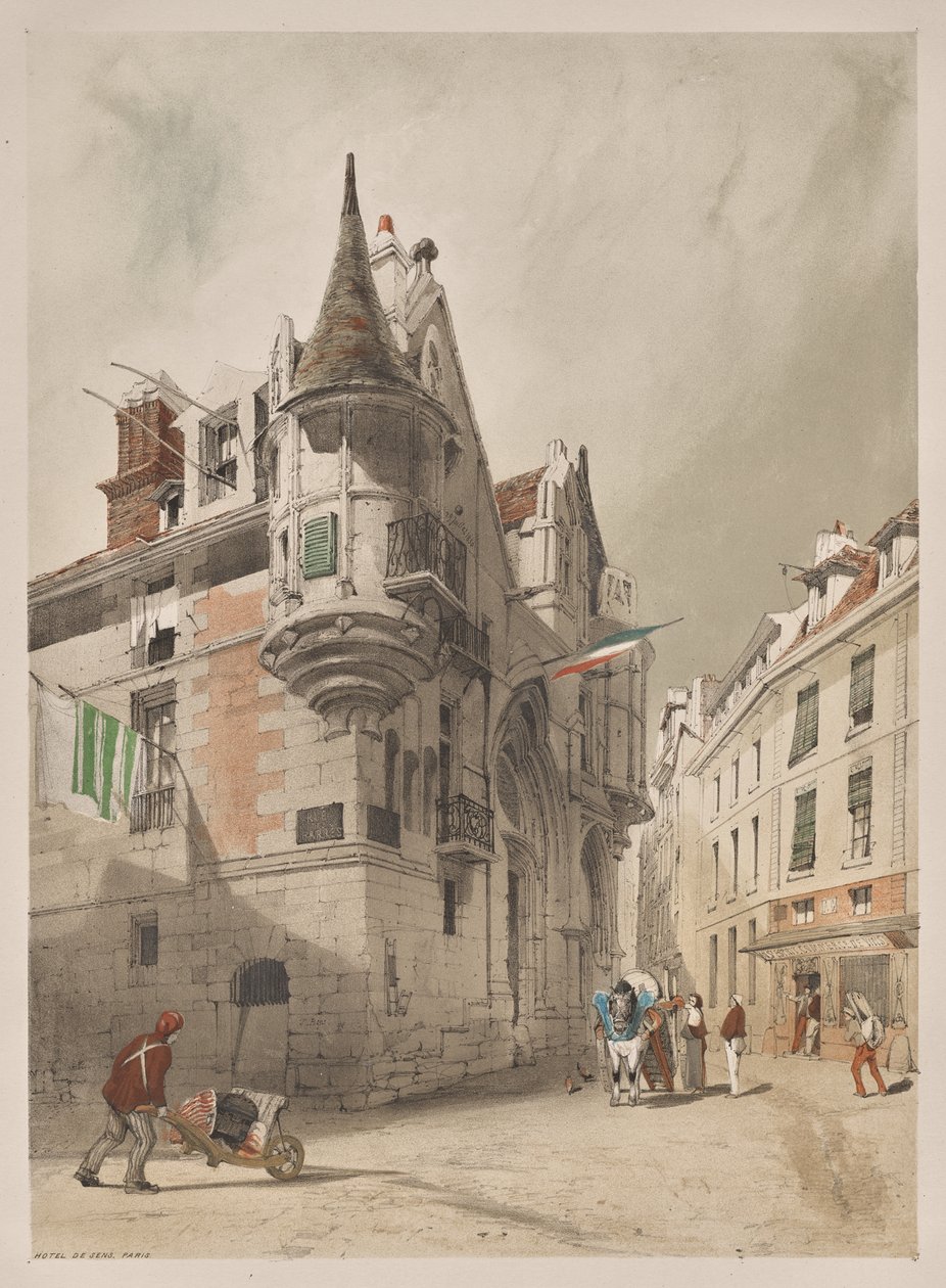 Kuvankaunis arkkitehtuuri Pariisissa, Gentissä, Antwerpenissä, Rouenissa: Hotel de Sens, Pariisi tekijältä Thomas Shotter Boys