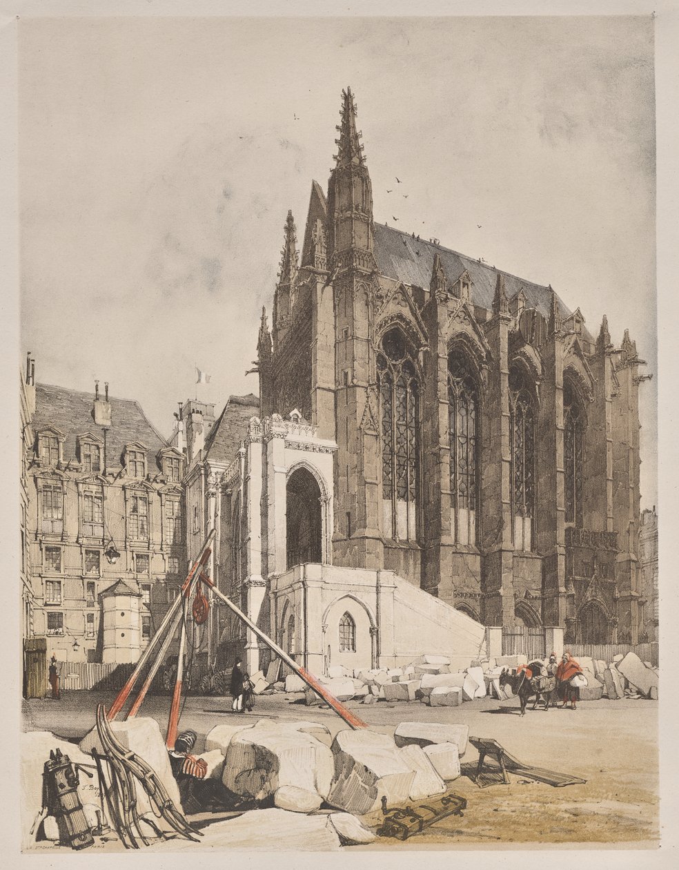 Kuvankaunis arkkitehtuuri Pariisissa, Gentissä, Antwerpenissä, Rouenissa: La. Sainte Chapelle, Pariisi tekijältä Thomas Shotter Boys