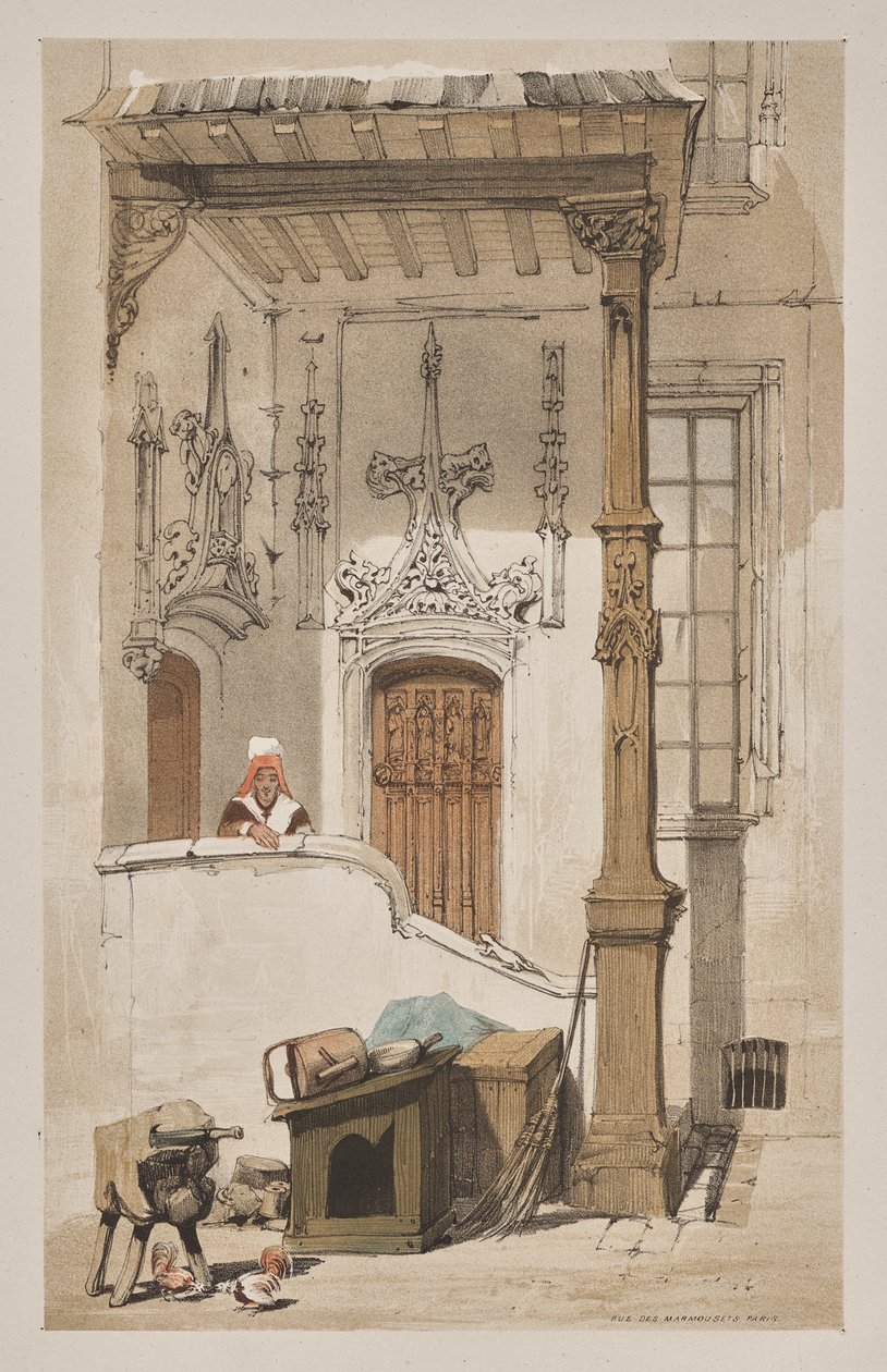 Kuvankaunis arkkitehtuuri Pariisissa, Gentissä, Antwerpenissä, Rouenissa: Rue des Marmousets, Pariisi tekijältä Thomas Shotter Boys