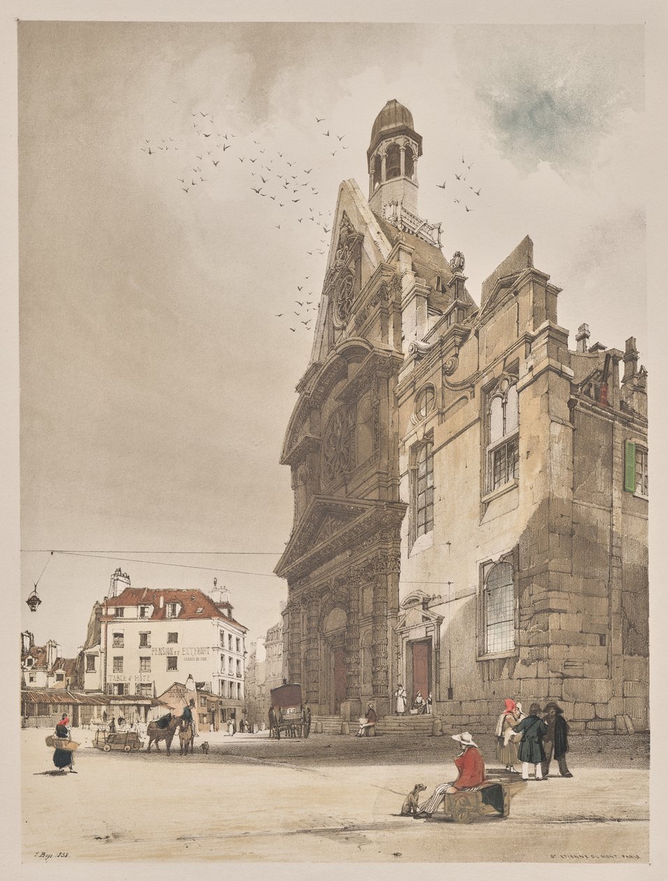 Kuvankaunis arkkitehtuuri Pariisissa, Gentissä, Antwerpenissä, Rouenissa: St. Etienne du Mont, Pariisi tekijältä Thomas Shotter Boys