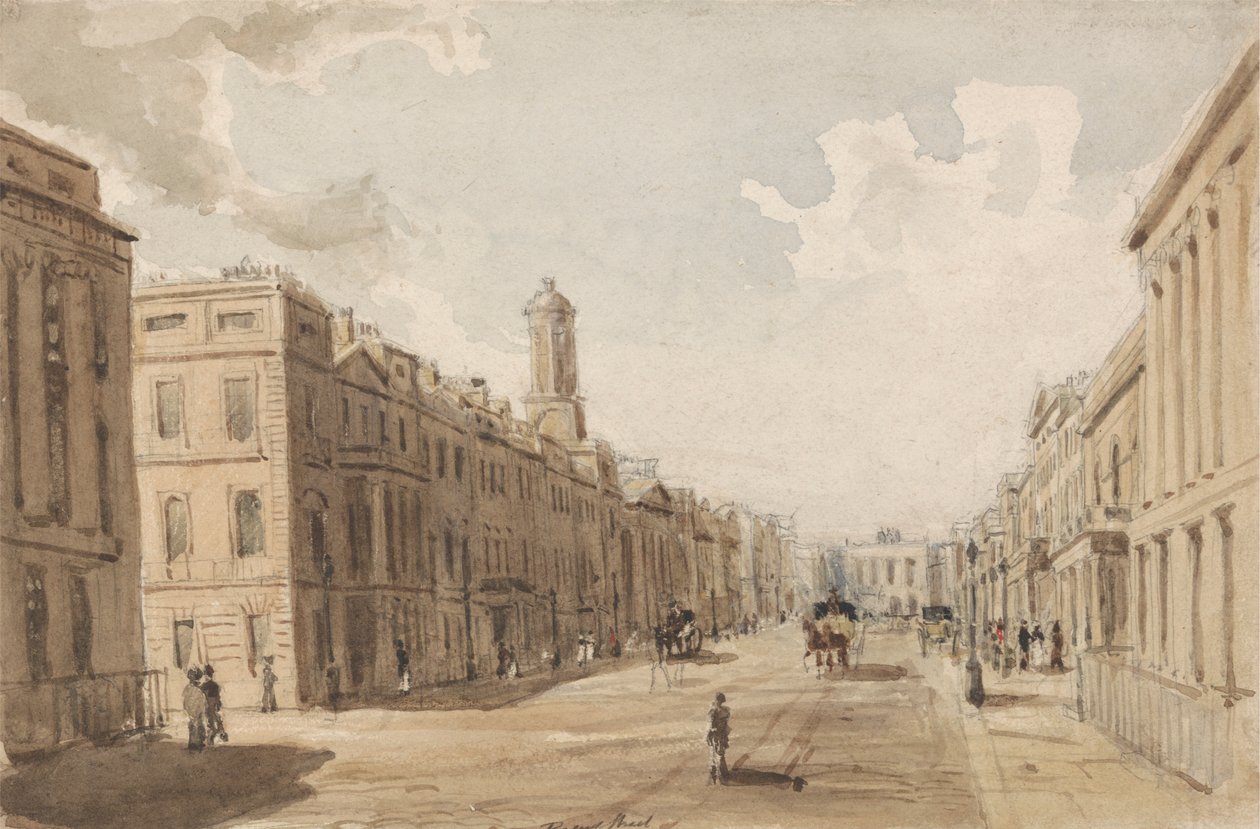 Regent Street, näkymä Piccadillyyn Waterloo Placesta tekijältä Thomas Shotter Boys