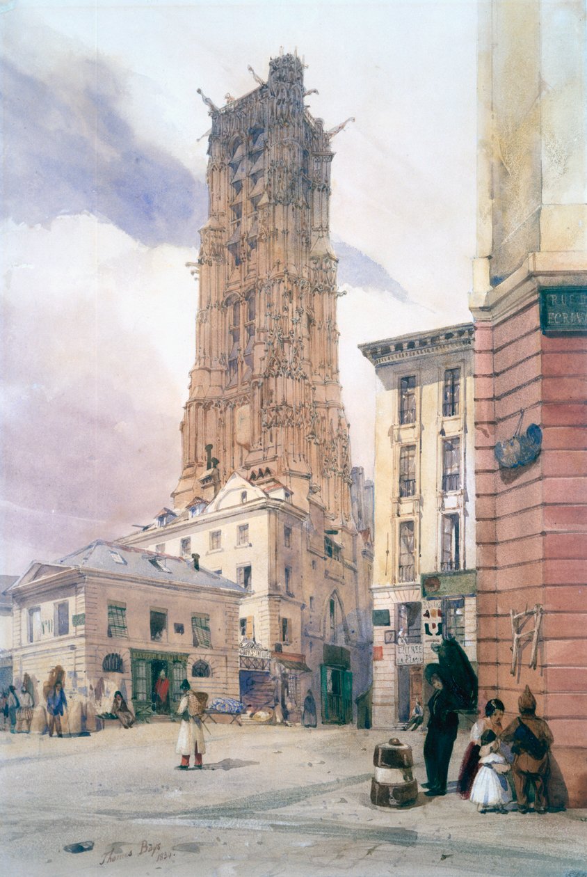 St Jacques Tower, 1834 tekijältä Thomas Shotter Boys