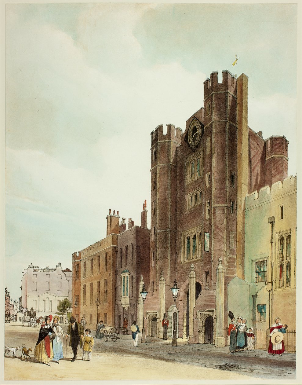 St. Jamesin palatsi, levy 10:sta Original Views of London sellaisena kuin se on tekijältä Thomas Shotter Boys