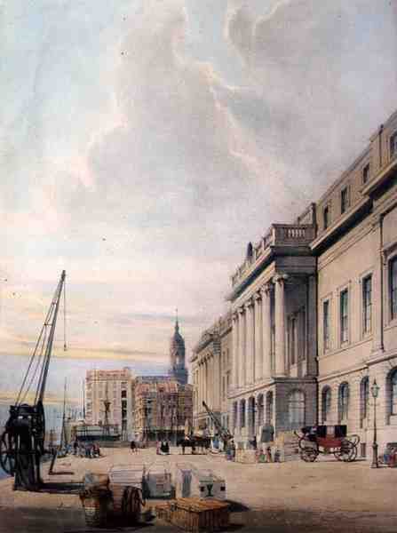The Custom House, teoksesta "London As It Is", kaiverrettu ja taiteilijan kustantama. tekijältä Thomas Shotter Boys