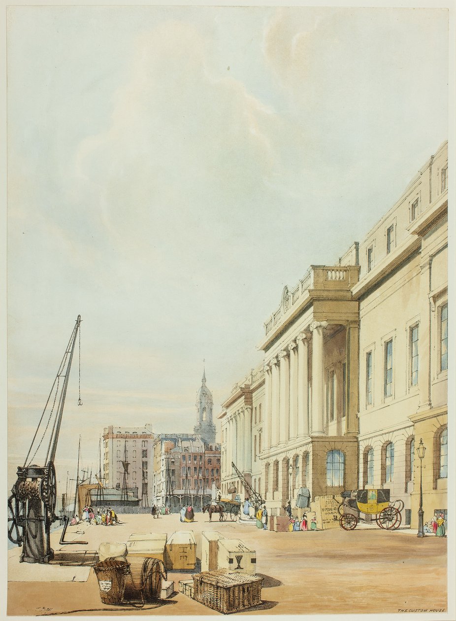 Custom House, levy kolme julkaisusta Original Views of London sellaisena kuin se on tekijältä Thomas Shotter Boys