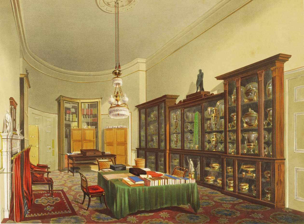 Sihteerin huone, Apsley House, T. Boys, 1853 (painokuva). tekijältä Thomas Shotter Boys
