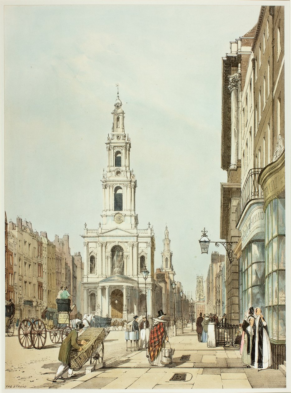 The Strand, placa 21 de Original Views of London as It Isfinnish tekijältä Thomas Shotter Boys
