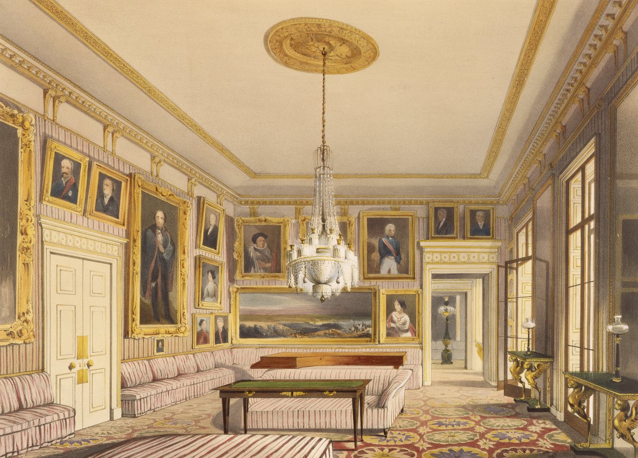The Striped Drawing Room, Apsley House, 1853 (tulostus) tekijältä Thomas Shotter Boys