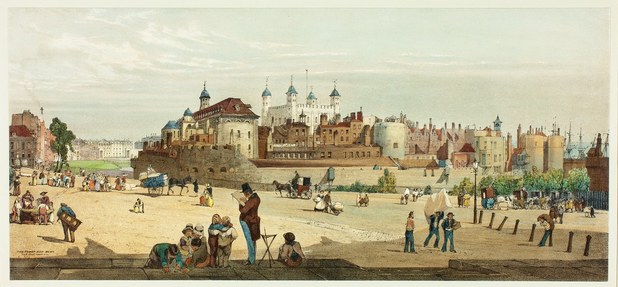 Great Tower Hillin torni ja rahapaja, toinen levy alkuperäisestä Lontoon näköalasta sellaisena kuin se on tekijältä Thomas Shotter Boys