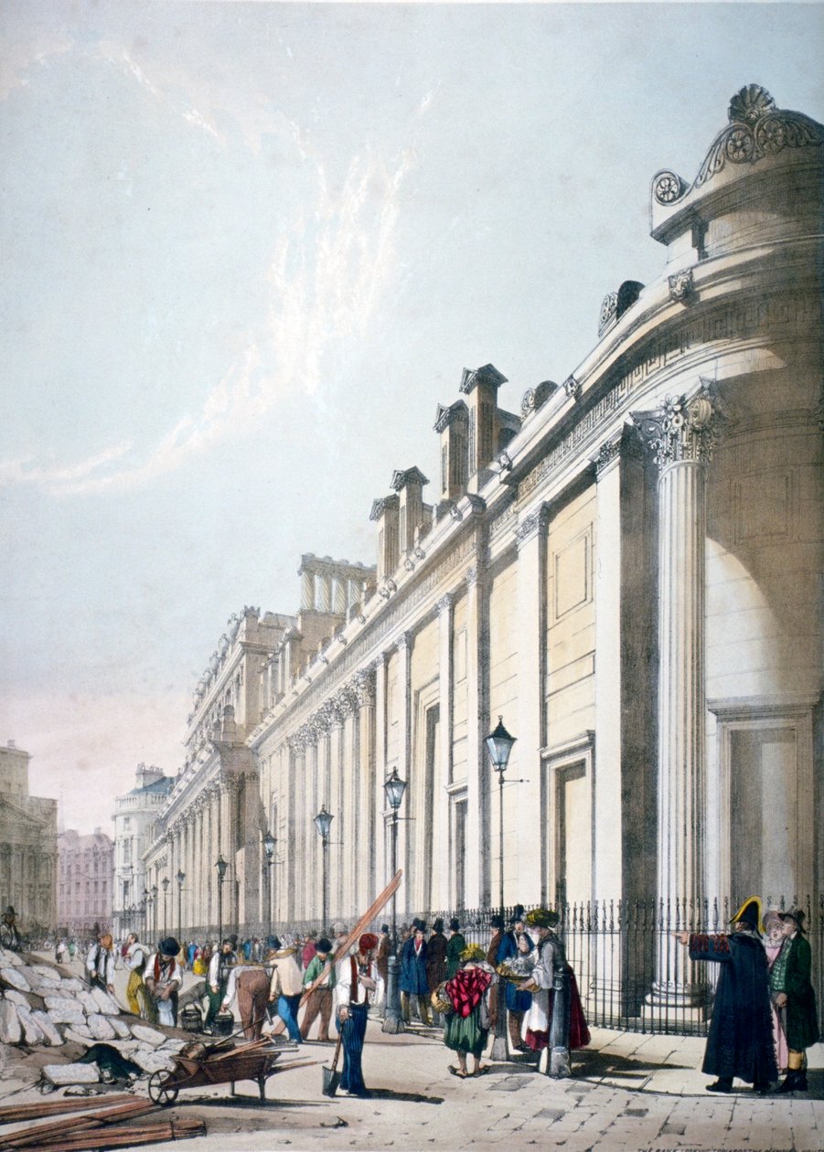 Näkymä Bank of Englandista Lontoon City, 1842 tekijältä Thomas Shotter Boys