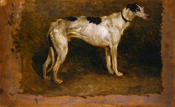 Lurcher (öljy paperille) tekijältä Thomas Sidney Cooper