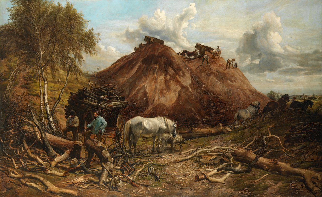 Puun raivaus rautatietä varten tekijältä Thomas Sidney Cooper